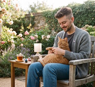 Person with a cat